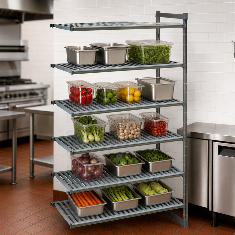 Product image #3 for Cambro Camshelving Basics Plus 5-Tier Vented Add-On Polymer Shelving Unit, 21 Inch x 60 Inch x 72 Inch