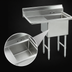 Thumbnail image #3 for Advance Tabco 1-Compartment Fabricated Sink with 24-Inch Left Drainboard, 24 x 24 x 14 Bowl, 16-Gauge 304 Stainless Steel