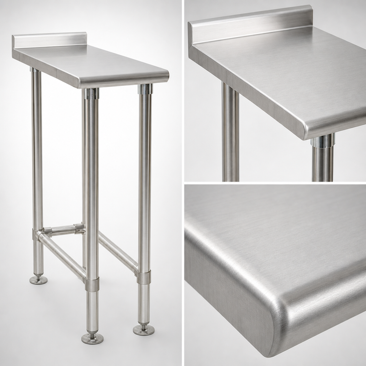 Product image #3 for Eagle Group Deluxe Series 15 x 24 Inch 16 Gauge Stainless Steel Filler Table with Rear Upturn