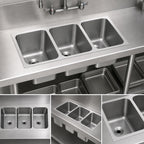 Thumbnail image #3 for Vollrath 12123-2 3-Compartment Weld-In/Undermount Stainless Steel Sink, 18-Gauge, 14 x 12 x 12-Inch Compartments
