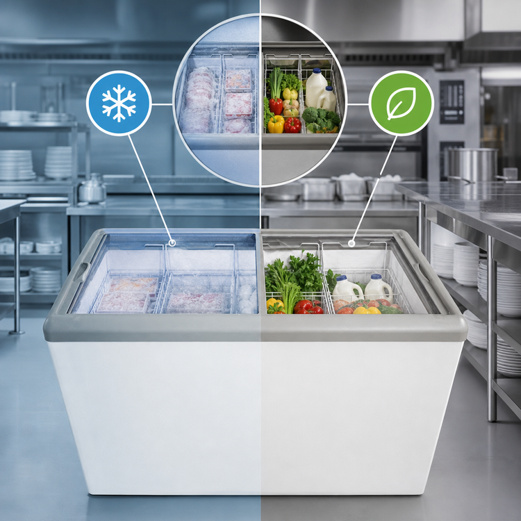 Product image #4 for Excellence Dual Temp Chest Refrigerator/Freezer with Sliding Glass Doors, 13.8 Cu. Ft.