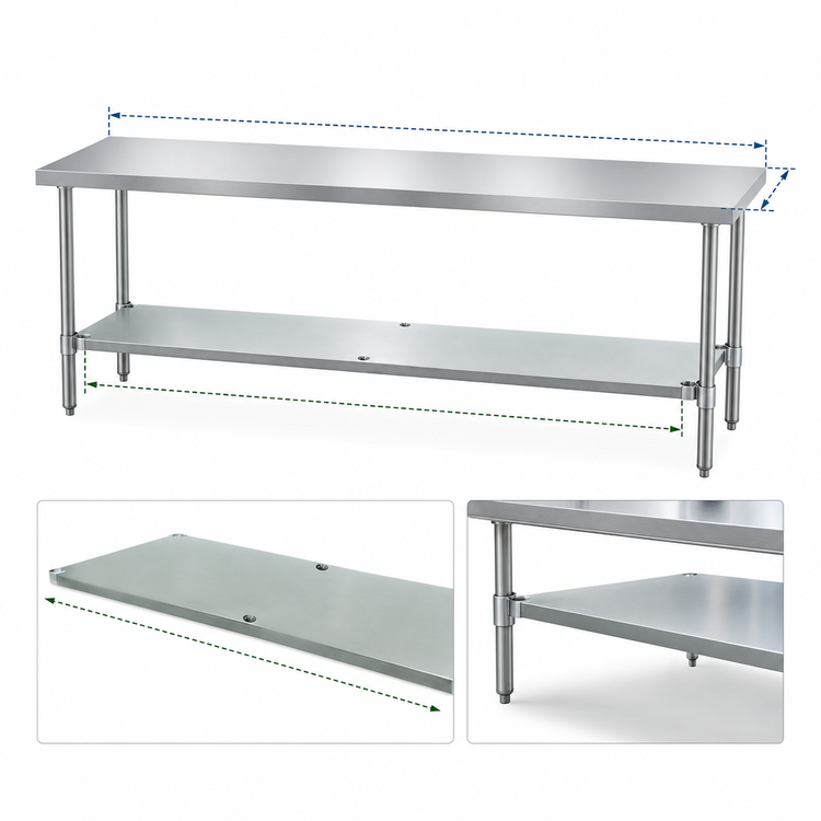 Product image #3 for Advance Tabco Galvanized Undershelf for 108" W x 30" D Work Tables