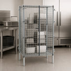 Thumbnail image #3 for Eagle Group QuadTruss SC3030 Stationary Open Wire Security Cage, 33-1/4 x 33-1/4 x 67 Inch, 2 Doors, Chrome-Plated