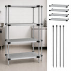 Thumbnail image #3 for Quantum WRS4-86-1830SS 304 Stainless Steel Solid Shelving Starter Kit, 30"W x 18"D x 86"H, 4-Shelf, 600-800 lb. Capacity