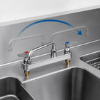 Thumbnail image #3 for T&S Brass B-1121-XS Commercial Deck-Mounted Workboard Faucet, 8-Inch Centers, 8-Inch Swing Spout, 2-Inch IPS Shanks, Low Lead