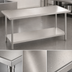 Thumbnail image #3 for Advance Tabco 48 x 24 Inch 14-Gauge 304 Stainless Steel Work Table with Countertop Edge and Adjustable Undershelf