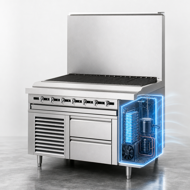 Product image #3 for Titan Fire & Ice 102" Self-Contained Refrigerated Equipment Base with 6 Drawers