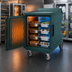 Thumbnail image #4 for Cambro Camtherm® Electric Hot/Cold Low Profile Holding Cabinet Cart, Single Door, 18 x 26 Sheet Pan Capacity, Granite Green