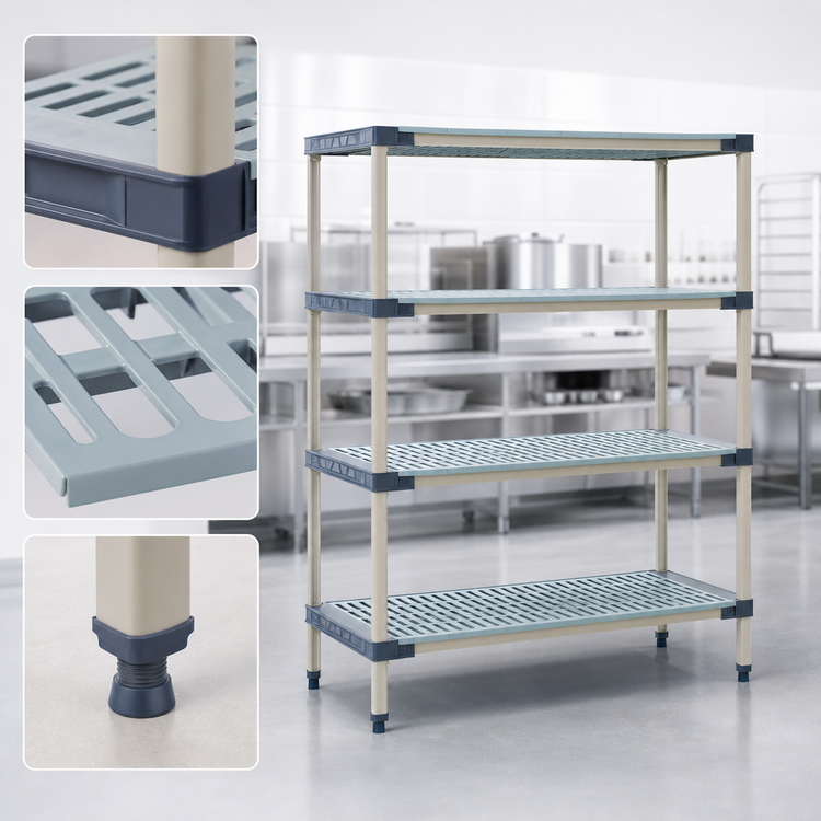 Product image #3 for MetroMax 4 4-Shelf Add-On Polymer Shelving Unit, 36 x 21 x 74 Inches