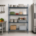 Thumbnail image #3 for Mixrite 4-Shelf Epoxy Wire Shelving Unit, 72 x 18 x 74 Inches, Slate Gray