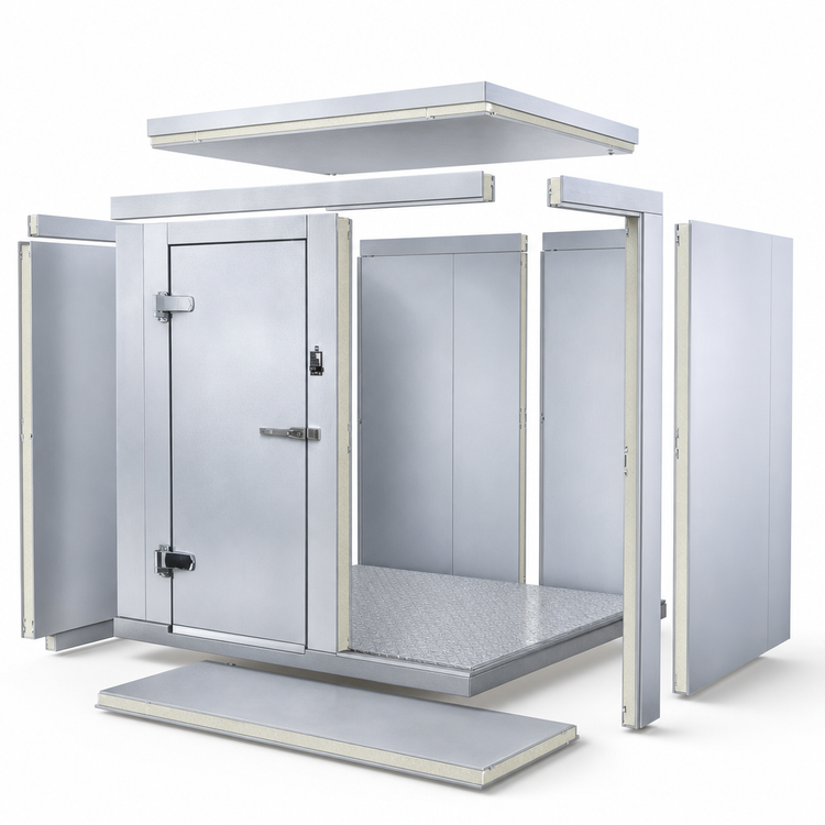 Product image #3 for AmeriKooler Indoor Quick Ship 6' x 8' Walk-In Cooler with Floor, 7'7" H, Remote R-448A Refrigeration