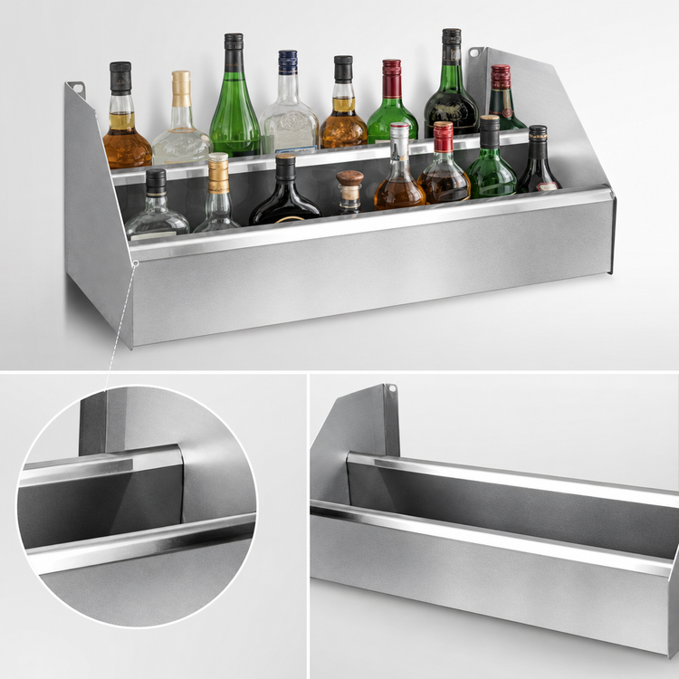 Product image #3 for CHOICE 54-Inch Double Stainless Steel Speed Rail with Keyhole Mounting