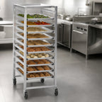 Thumbnail image #3 for Advance Tabco UR10 Full-Height Aluminum Pan Rack, Open Sides, 10-Pan, Fixed Slides, 6-Inch Centers, Front/Rear Loading
