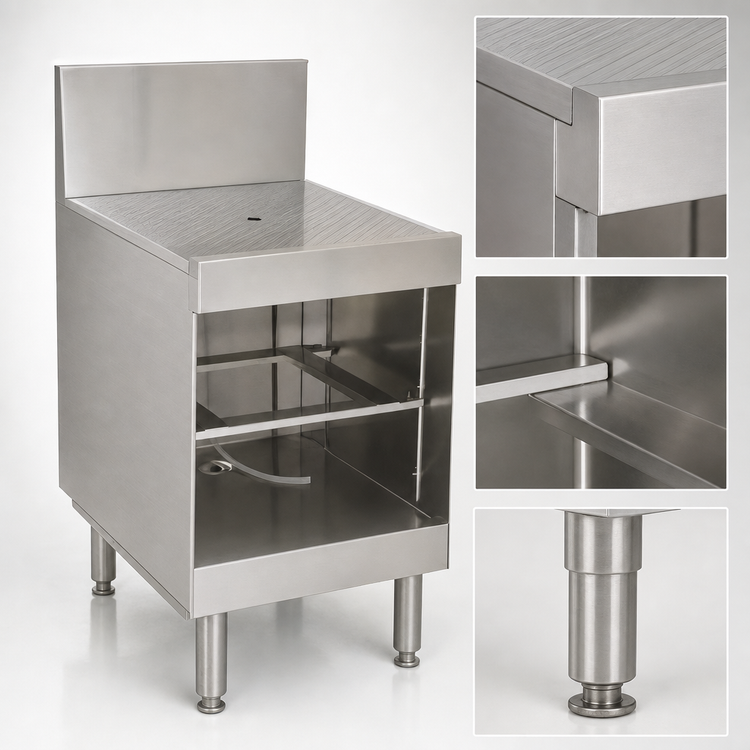 Product image #3 for Eagle Spec-Bar WBGR18-24 Underbar Glass Rack Storage Unit — Recessed Workboard Top, 18 Inches W x 24 Inches D x 36.5 Inches H, Holds 2 16-Inch Glass Racks