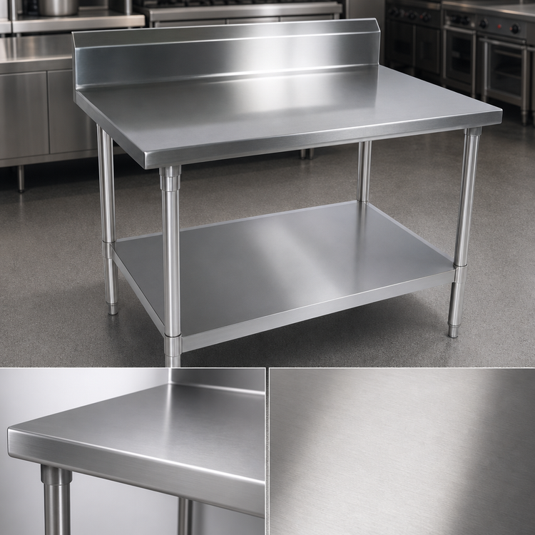 Product image #3 for BK Resources 72 Inch x 30 Inch Stainless Steel 5 Inch Riser Work Table with Adjustable Undershelf