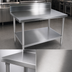 Thumbnail image #3 for BK Resources 72 Inch x 30 Inch Stainless Steel 5 Inch Riser Work Table with Adjustable Undershelf
