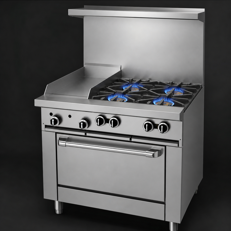 Product image #3 for Garland G Starfire Pro Series 36-Inch Gas Restaurant Range with 4 Open Burners, 12-Inch Griddle, and Standard Oven