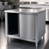 Thumbnail image #3 for 48-Inch Stainless Steel Cabinet Base Work Table with Sliding Doors