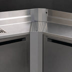 Thumbnail image #3 for Glastender COWB-15 Underbar Outside Corner Drainboard with Backsplash, 24-Inch Deep, 15° Angle, Stainless Steel, No Legs