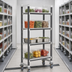 Thumbnail image #3 for Cambro Camshelving Elements XTRA 4-Tier High Density Mobile Starter Unit, 24 x 36 x 70-1/4 Inches, Vented Shelves, Speckled Gray