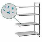 Thumbnail image #3 for Cambro Camshelving® Elements EXA182472S4480 4-Shelf Solid Polymer Shelving Add-On Unit, 24 x 18 x 72 in, Speckled Gray