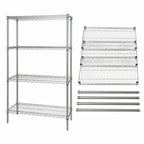 Thumbnail image #3 for Quantum WR74-2442S Stationary Wire Shelving Starter Kit, 42 x 24 x 74 Inches, 4 Shelves, 304 Stainless Steel