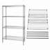 Thumbnail image #3 for Quantum Wire Shelving Starter Kit with 4 Shelves and 4 Posts, 42 x 24 x 74 Inches, 304 Stainless Steel