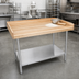 Thumbnail image #3 for BK Resources 96-Inch x 36-Inch Hard Maple Bakers' Table with Galvanized Undershelf