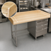 Thumbnail image #3 for Advance Tabco Bakers' Wood Top Work Table with 3-Tier Drawers, 84W x 30D, 1-3/4-Inch Thick Top