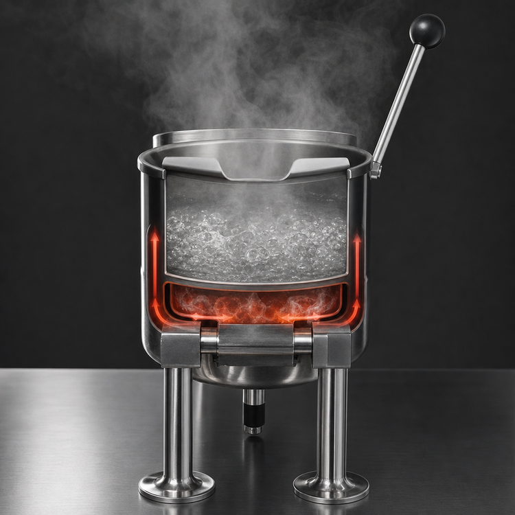 Product image #3 for Groen TDC/3-3 Tabletop Direct Steam Kettle, 3 Quart, 2/3 Jacket, Hand Tilt