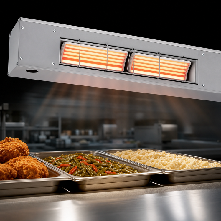 Product image #3 for Hatco Ultra-Glo 60-Inch Double Ceramic Unlighted Infrared Foodwarmer Strip Heat Lamp