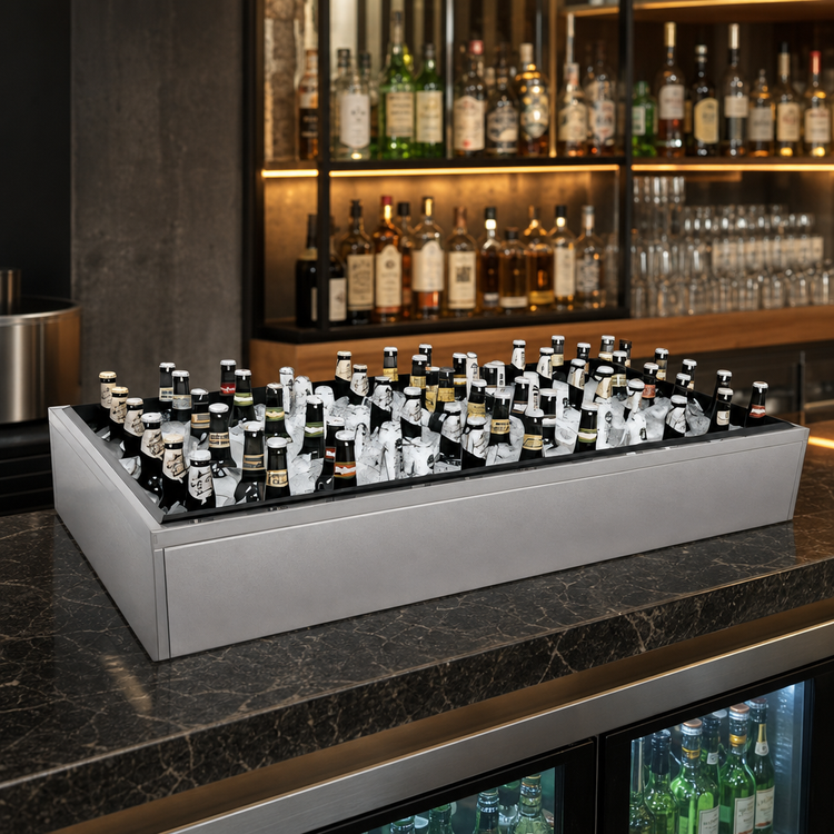 Product image #3 for Glastender Back Bar Ice Display Unit for Bottled Beverages, 30 x 24 x 7 Inch, Stainless Steel