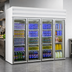 Thumbnail image #3 for Howard-McCray GR102 Four-Section Glass Door Refrigerator Merchandiser, 102 Cu. Ft., Top Mount Self-Contained, White
