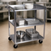 Thumbnail image #3 for BK Resources BKC-1827S-3S Stainless Steel 3-Tier Utility Cart