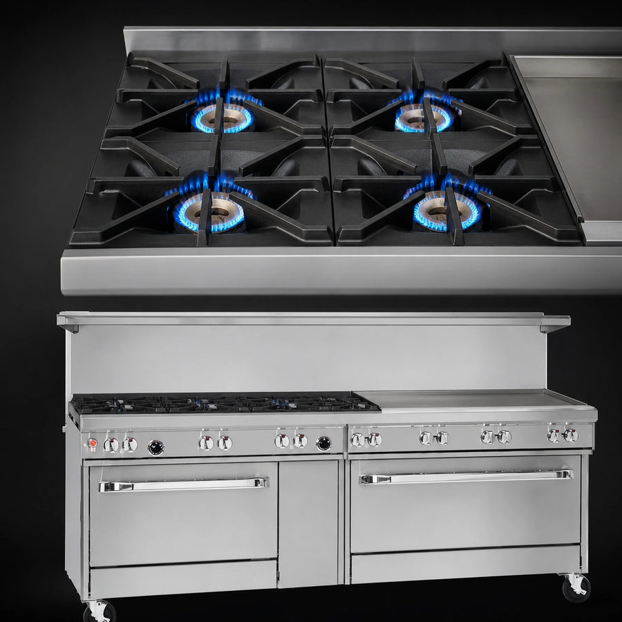 Four Non-Clog Burners with Standard Grates