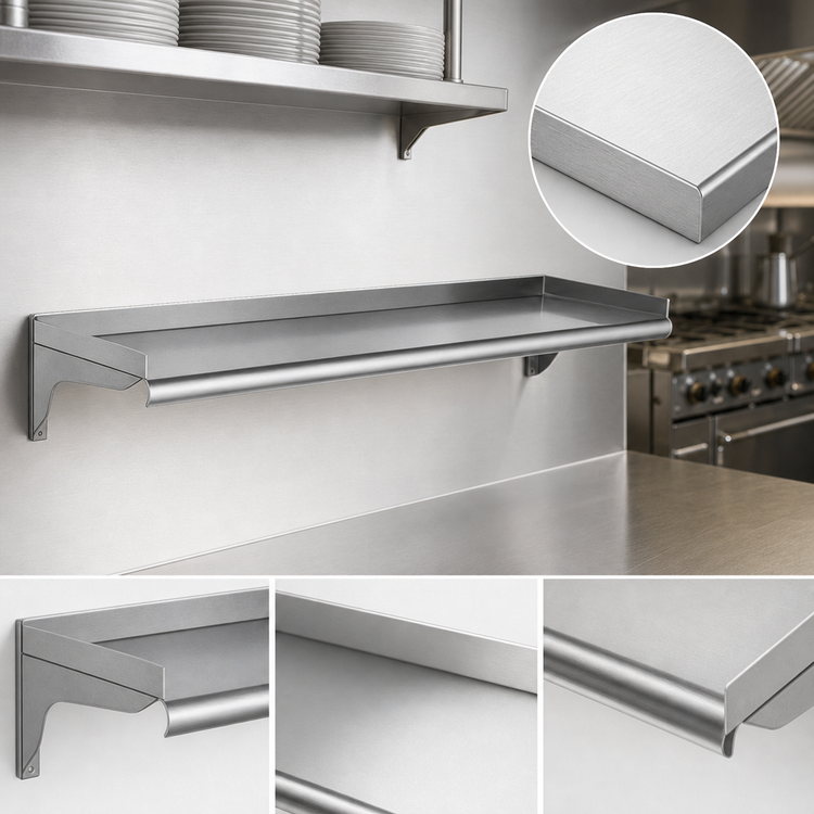 Product image #3 for Eagle Group 24" W x 12" D Wall-Mounted Shelf, 16 Gauge 430 Stainless Steel
