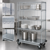 Thumbnail image #3 for Quantum 60-Inch x 18-Inch x 70-Inch Mobile Enclosure Cart with 4 Shelves, Chrome Finish