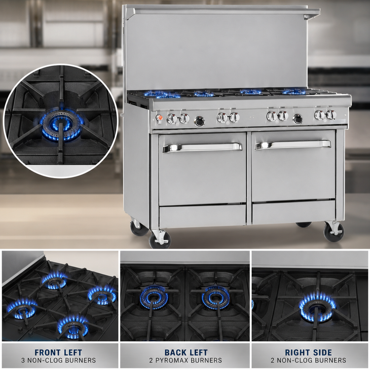 Product image #3 for Southbend Ultimate 48-Inch Gas Restaurant Range with 7 Burners, Convection Oven, and Cabinet Base