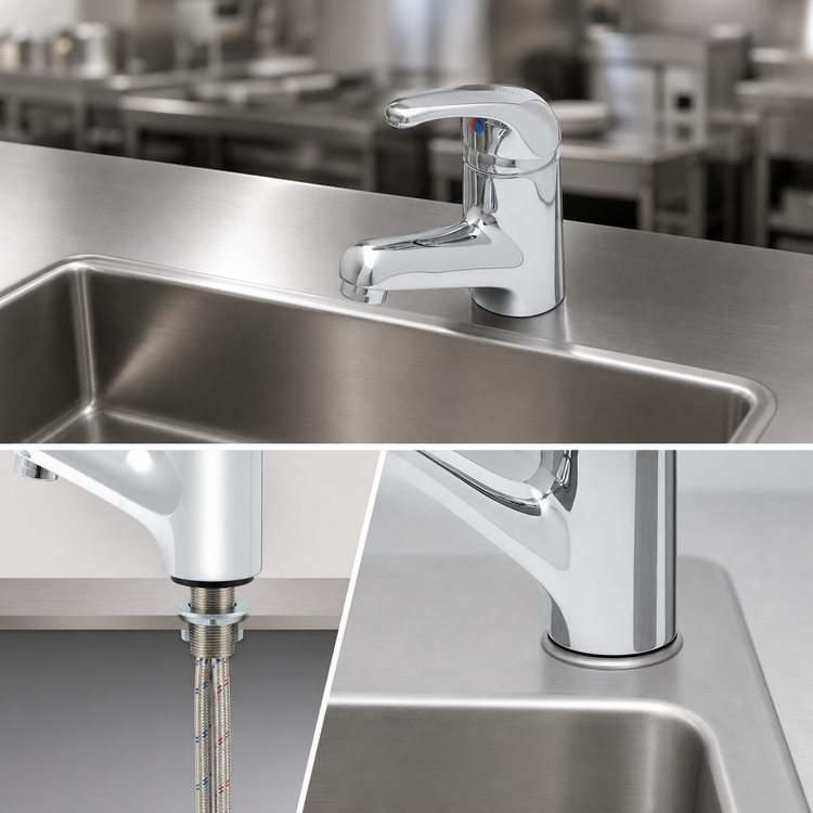 Product image #3 for T&S Brass B-2701-VR Single-Hole Single-Lever Deck-Mount Vandal-Resistant Faucet with 2.2 GPM Aerator