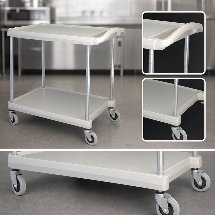 Product image #3 for Metro myCart Series 2-Shelf Polymer Utility Cart, Gray, 300 lb Capacity