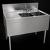 Thumbnail image #3 for Glastender Stainless Steel Two-Compartment Underbar Sink with Left Drainboard, 36 Inch W x 24 Inch D