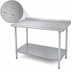 Thumbnail image #3 for Advance Tabco 108 Inch x 24 Inch 304 Stainless Steel Top Work Table with Adjustable Undershelf and 1-1/2 Inch Rear Upturn