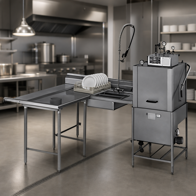 Product image #3 for Eagle Group SDTLR-120-16/3 Island Design Right-to-Left Soiled Dishtable with Dish Landing Shelf