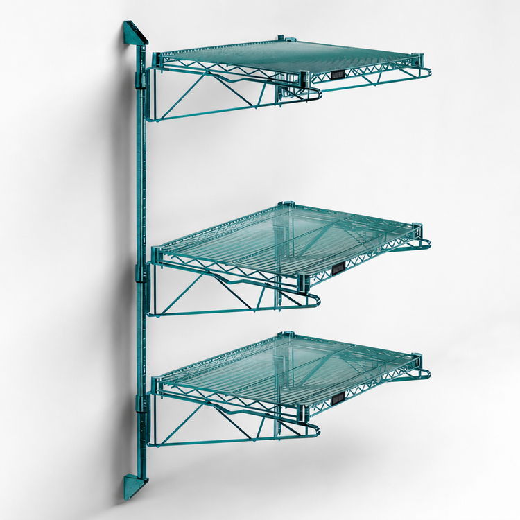 Product image #3 for Quantum Wall-Mounted Cantilever Starter Unit with 3 Wire Shelves