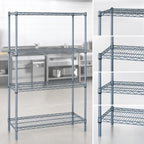 Thumbnail image #3 for Quantum WR54-1436GY 36" W x 14" D x 54" H Stationary Wire Shelving Starter Unit, 4 Shelves, Gray Epoxy Finish