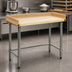 Thumbnail image #3 for Eagle Group 60 x 30 Inch Open Base Baker's Table with 1-3/4-Inch Hardwood Top, 4-Inch Splash, and Galvanized Tubular Base