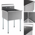 Thumbnail image #3 for Eagle Group One-Compartment Utility Sink, 36 x 21-Inch Compartment, 430 Stainless Steel, Galvanized Legs, No Drainboards
