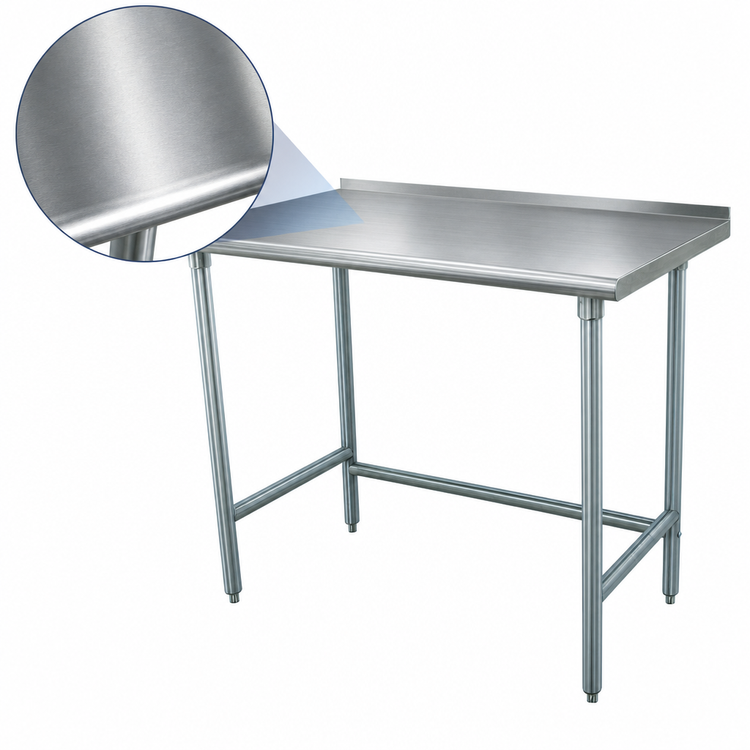 Product image #3 for Advance Tabco Special Value Open Base 30" x 24" Stainless Steel Work Table with 1-1/2" Rear Up-Turn