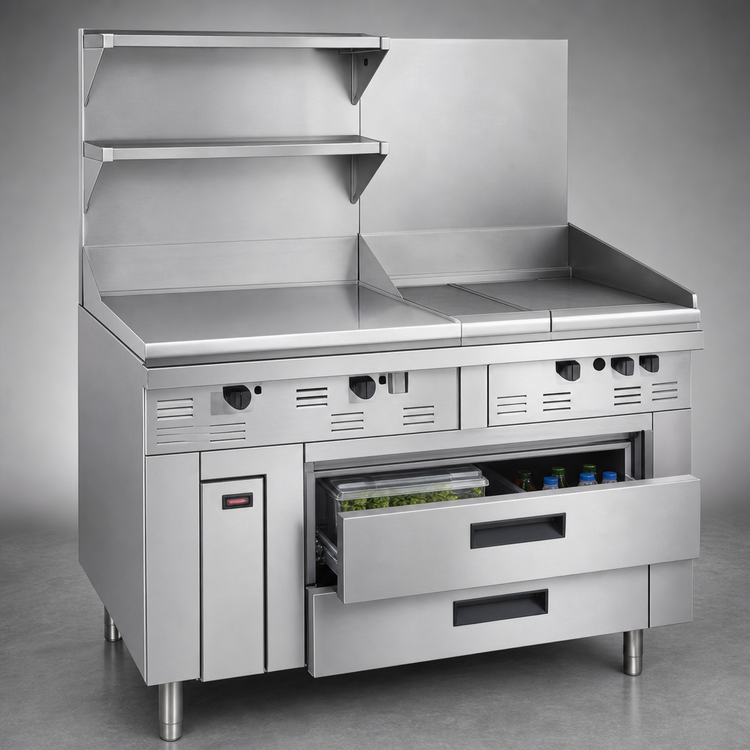 Product image #3 for Garland Arctic Fire 46-Inch Self-Contained Stainless Steel Refrigerator Base with 2 Self-Closing Drawers