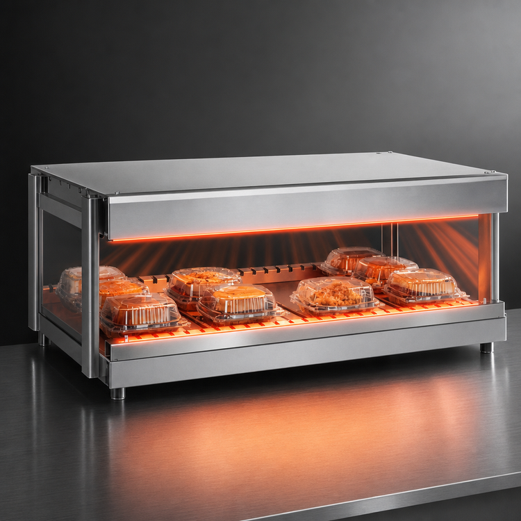 Product image #3 for Hatco Glo-Ray® 24-Inch Countertop Horizontal Pass-Through Merchandising Warmer, Single Shelf, 830-Watt